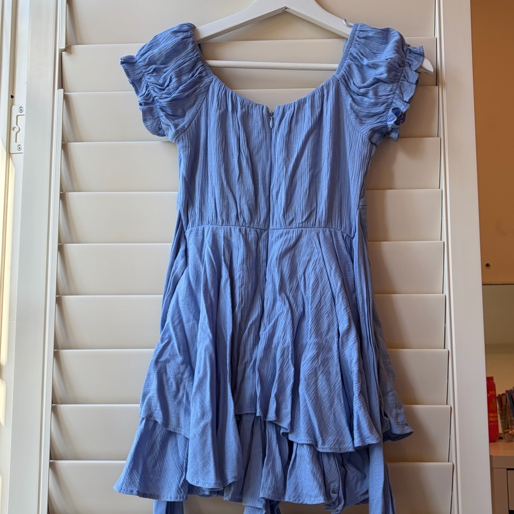 Light Blue Ruffled Romper - Picture 3 of 4